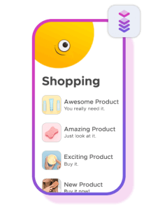 Mockup smartphone app for an ecommerce website
