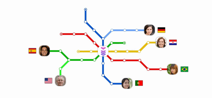 Network of users from different continents connected to the Infatica network