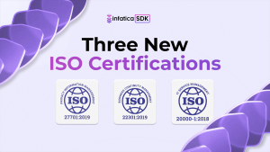 ISO certification logos on shields