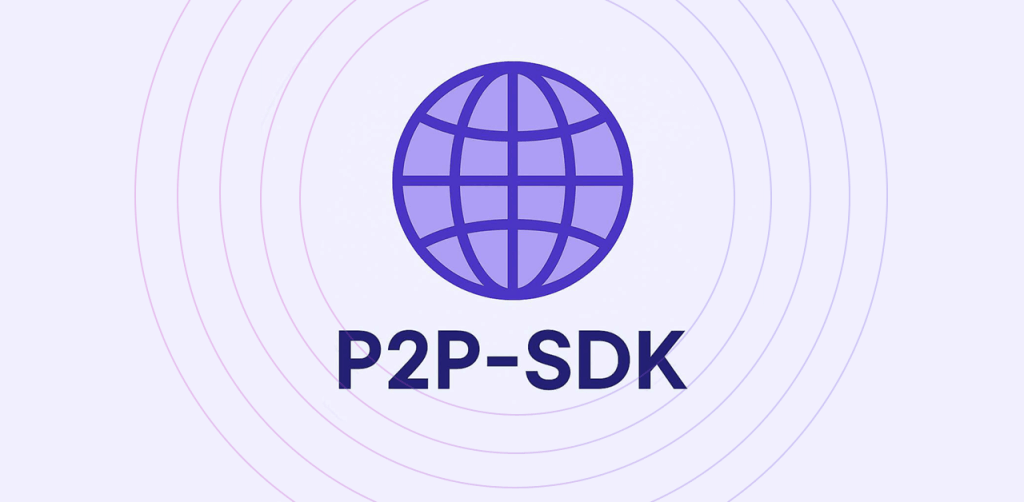 Globe icon with a P2P SDK banner