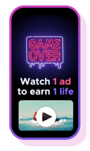 Mobile game asking the user to purchase another life